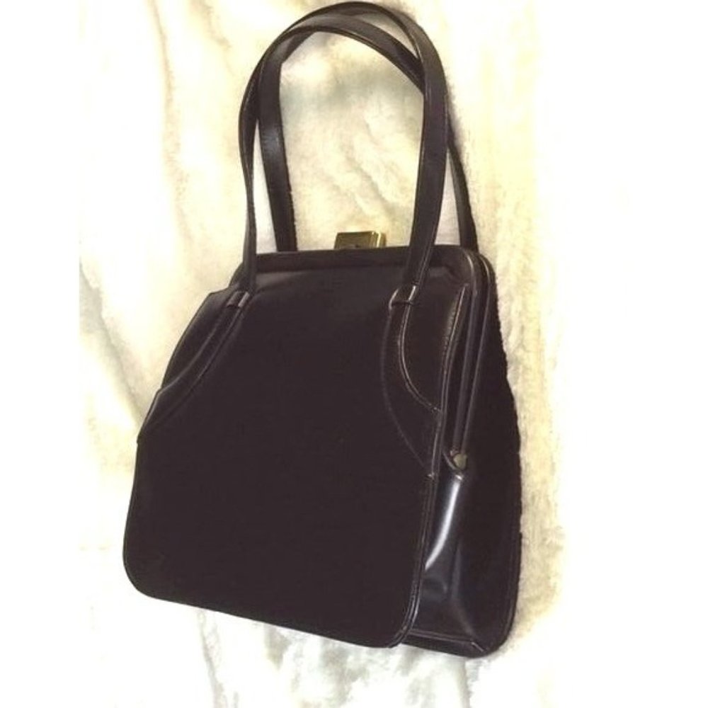 Vintage Leather Handbag Made In France By Dofan - Picture 3 of 5